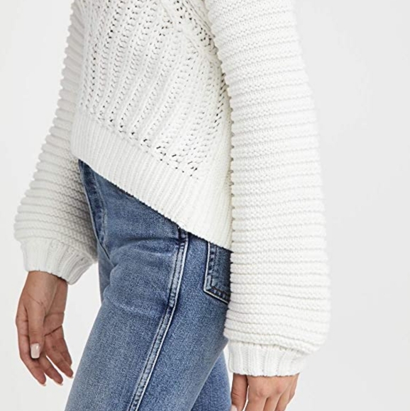 Free People Sweater Sweetheart Mock Neck Chunky Knit Ivory Sizes Sm Md & Lg NWT - Picture 3 of 12